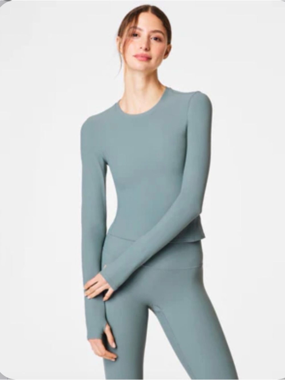 Spanx Smooth On Form Long Sleeve Top in Fennel